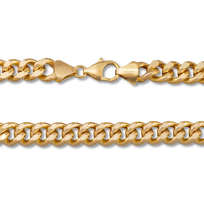Curb Necklace 14K Yellow Gold 24" 7MM