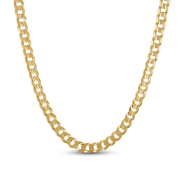 Solid Flatwire Curb Link Necklace 10K Yellow Gold 24" 8.7mm