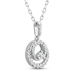 Diamond Necklace 1/6 ct tw Round 10K White Gold
