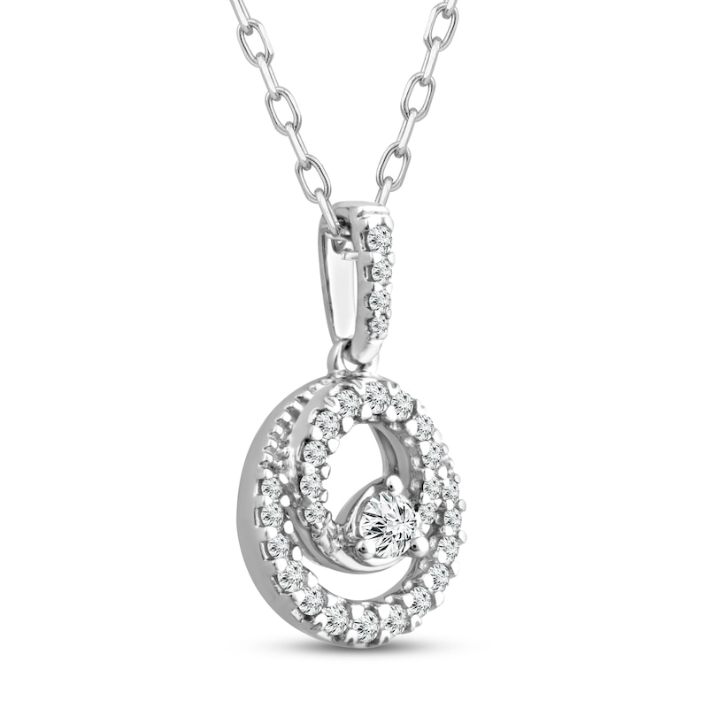 Main Image 1 of Diamond Necklace 1/6 ct tw Round 10K White Gold