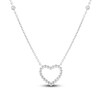 Thumbnail Image 1 of Heart Necklace Diamond Accents 14K White Gold 18"