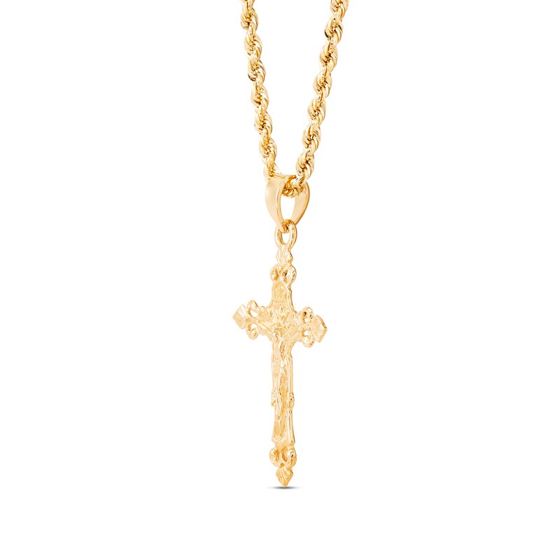 Men's Crucifix Rope Chain 10K Yellow Gold 22"