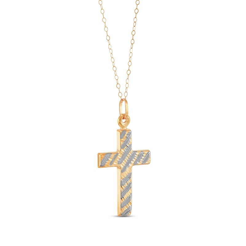 Main Image 3 of Cross Necklace 10K Yellow Gold 18"