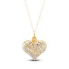 Thumbnail Image 1 of Puffy Heart Cable Chain Necklace 10K Yellow Gold 18"