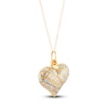 Thumbnail Image 2 of Puffy Heart Cable Chain Necklace 10K Yellow Gold 18"