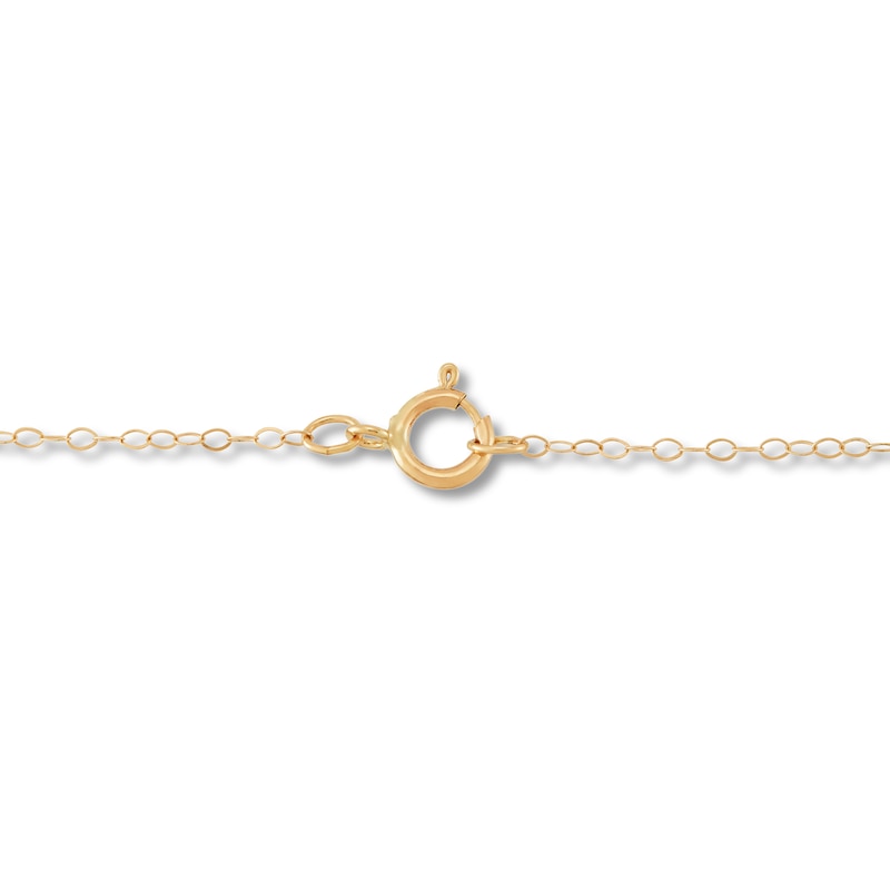 Main Image 3 of Puffy Heart Cable Chain Necklace 10K Yellow Gold 18"
