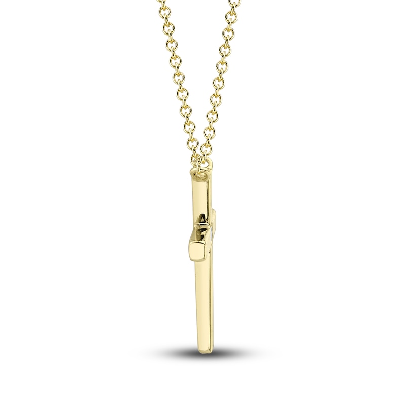 Main Image 2 of Shy Creation Cross Necklace Diamond Accents 14K Yellow Gold SC55021364