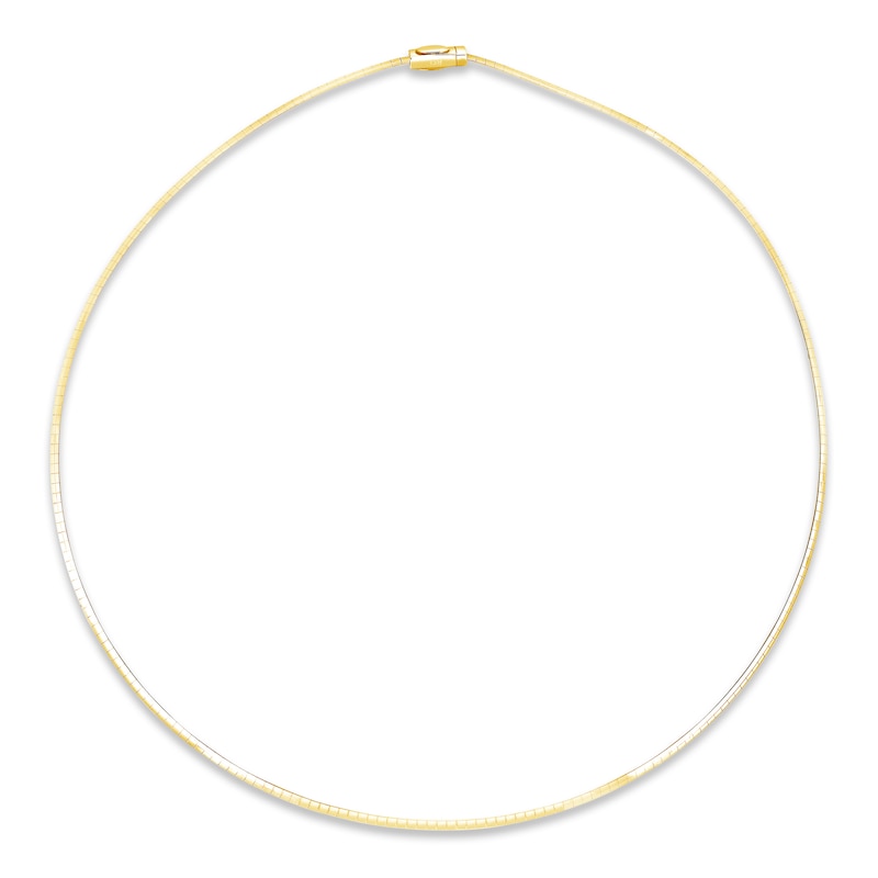 Main Image 1 of Solid Reversible Omega Chain Necklace 14K Yellow Gold/Sterling Silver 16" 3mm
