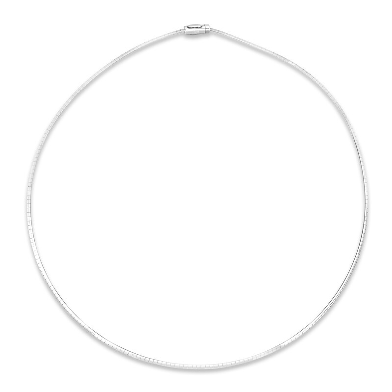 Solid Reversible Omega Chain Necklace 14K Yellow Gold/Sterling Silver 16" 3mm