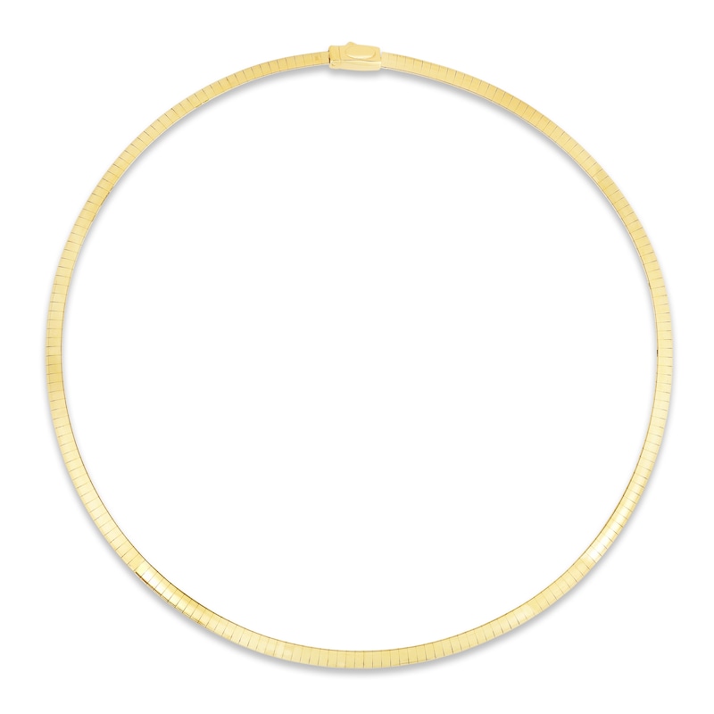Main Image 1 of Solid Reversible Omega Chain Necklace 14K Yellow Gold/Sterling Silver 16" 4mm