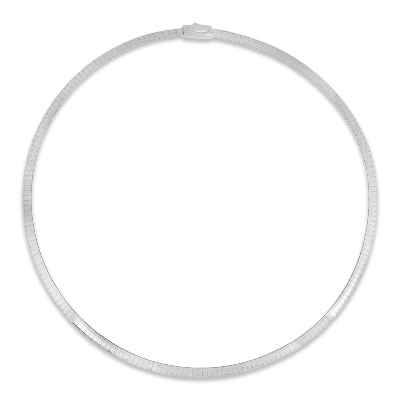 Main Image 2 of Solid Reversible Omega Chain Necklace 14K Yellow Gold/Sterling Silver 16" 4mm