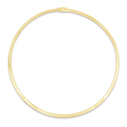 Solid Reversible Omega Chain Necklace 14K Yellow Gold/Sterling Silver 18" 4mm