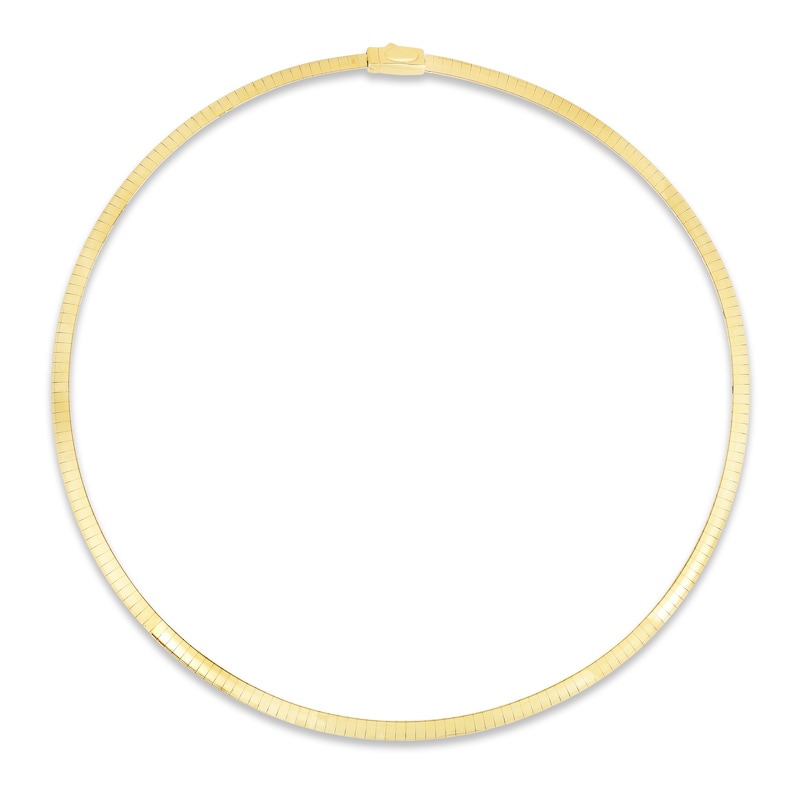 Main Image 1 of Solid Reversible Omega Chain Necklace 14K Yellow Gold/Sterling Silver 18" 4mm