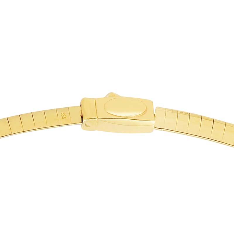Main Image 3 of Solid Reversible Omega Chain Necklace 14K Yellow Gold/Sterling Silver 18" 4mm