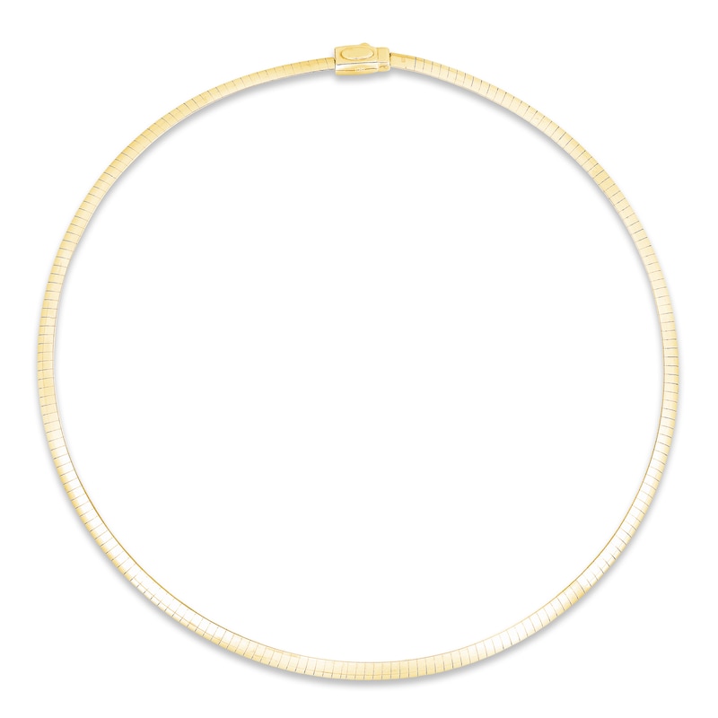 Main Image 1 of Solid Reversible Omega Chain Necklace 14K Yellow Gold/Sterling Silver 16" 5mm