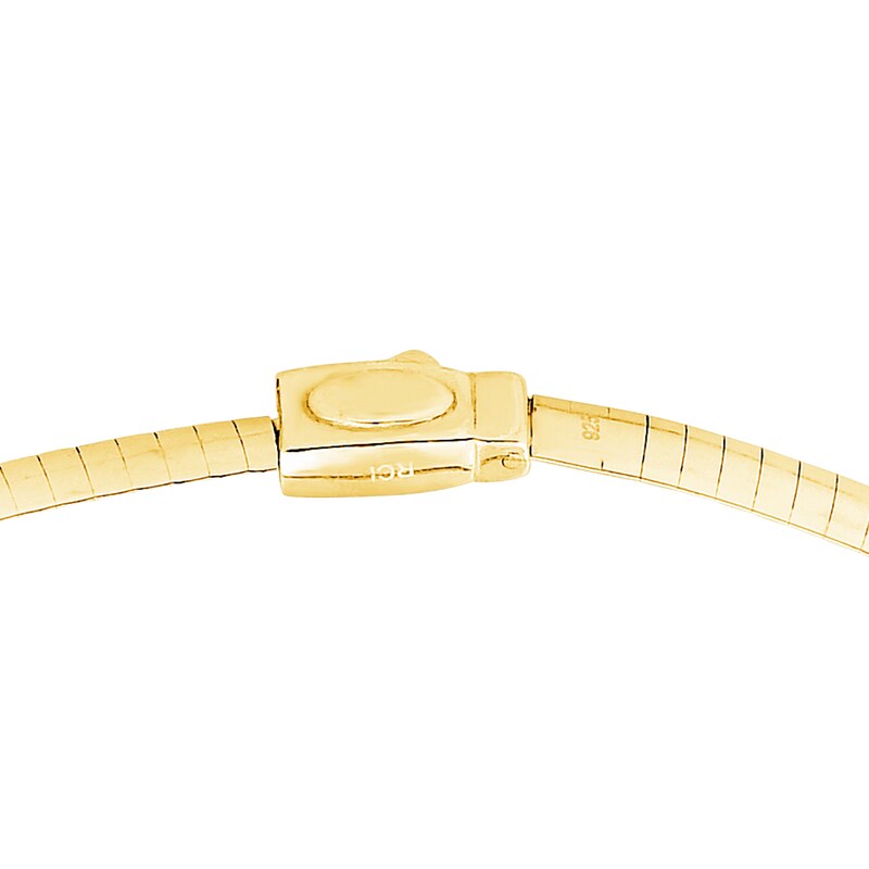Solid Reversible Omega Chain Necklace 14K Yellow Gold/Sterling Silver 16" 5mm