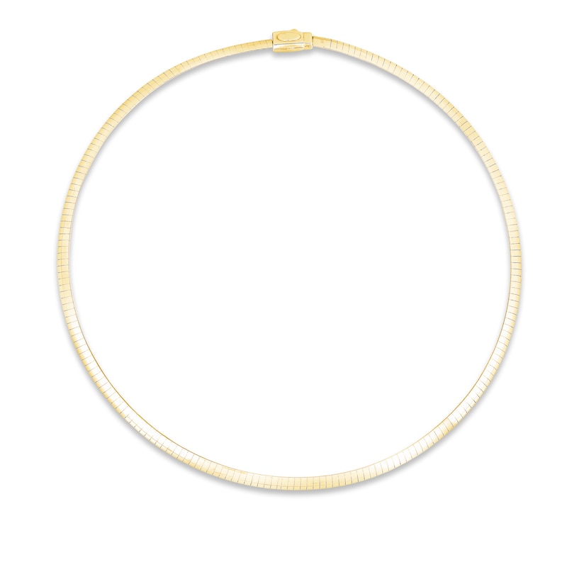 Main Image 1 of Solid Reversible Omega Chain Necklace 14K Yellow Gold/Sterling Silver 18" 5mm