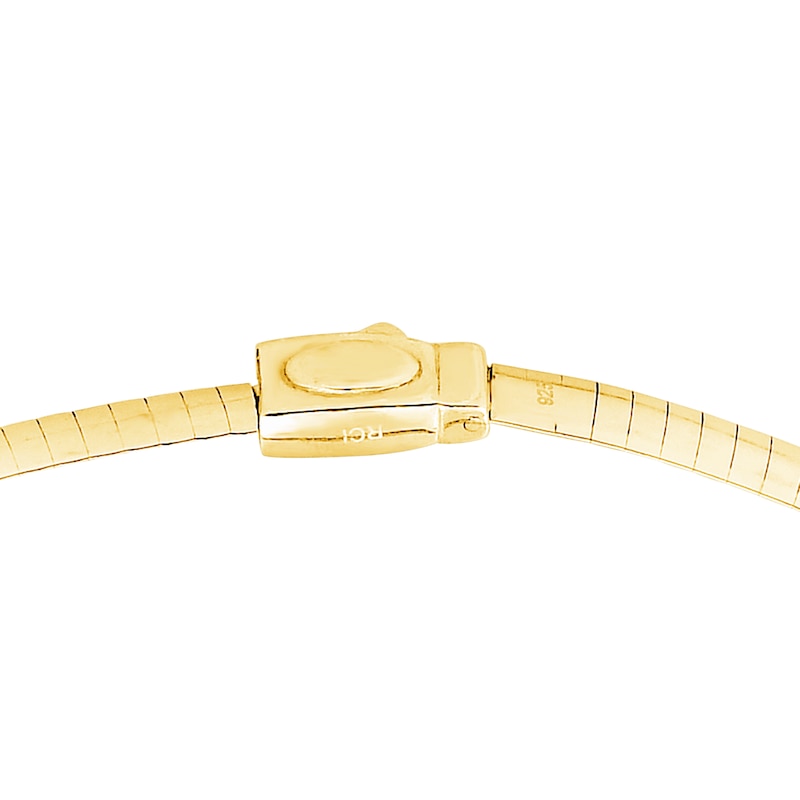 Main Image 3 of Solid Reversible Omega Chain Necklace 14K Yellow Gold/Sterling Silver 18" 5mm