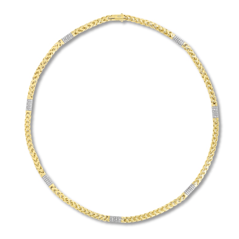 Diamond Rondo Chain Necklace 1-1/2 ct tw Round 10K Yellow Gold