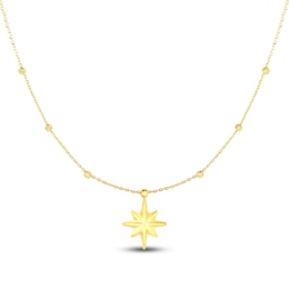 Star Necklace 14K Yellow Gold 18"