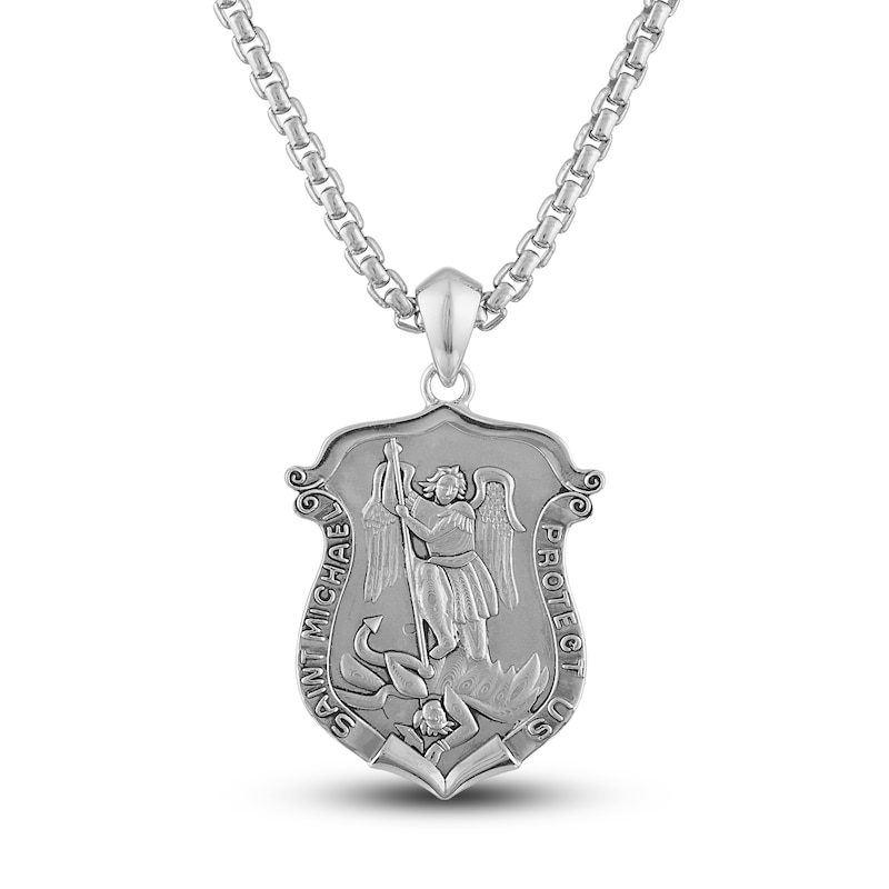 Main Image 1 of St Michael Pendant Necklace Stainless Steel 22"