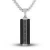 Thumbnail Image 1 of Black Diamond Necklace 1/10 ct tw Black Ion-Plated Stainless Steel 22"