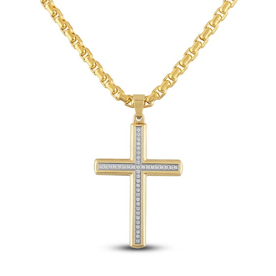 Diamond Necklace 15 ct tw Round Gold IonPlated Stainless Steel 22