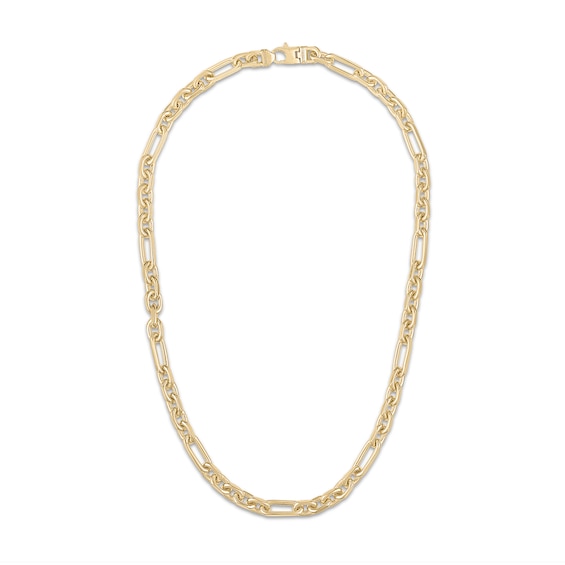 1933 by Esquire Men's Solid Figaro Chain Necklace 14K Yellow Gold-Plated Sterling Silver 22" 8mm
