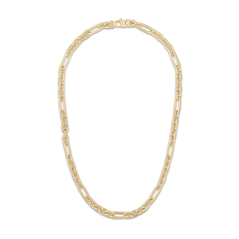 1933 by Esquire Men's Solid Figaro Chain Necklace 14K Yellow Gold-Plated Sterling Silver 22" 8mm