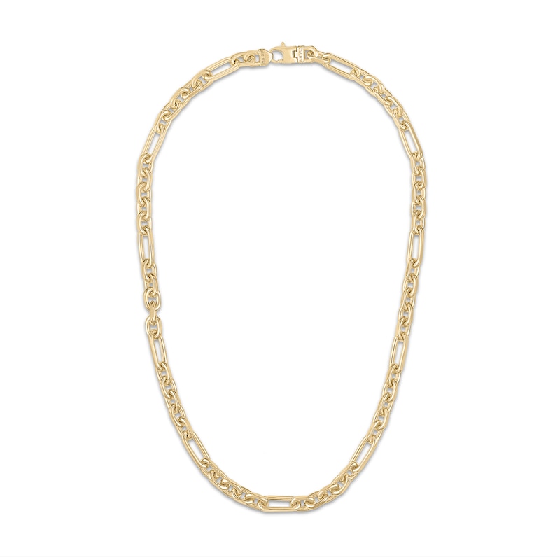 Main Image 1 of 1933 by Esquire Men's Solid Figaro Chain Necklace 14K Yellow Gold-Plated Sterling Silver 22" 8mm