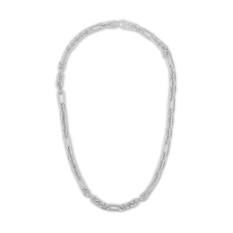 1933 by Esquire Solid Figaro Link Chain Necklace Sterling Silver 22" 9mm
