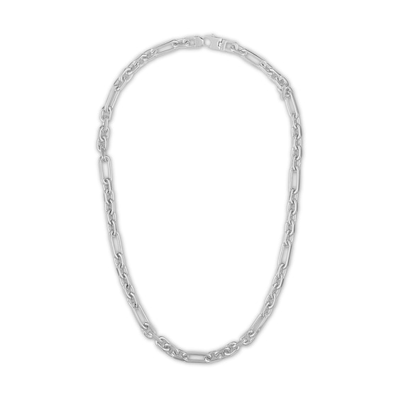 1933 by Esquire Solid Figaro Link Chain Necklace Sterling Silver 22" 9mm