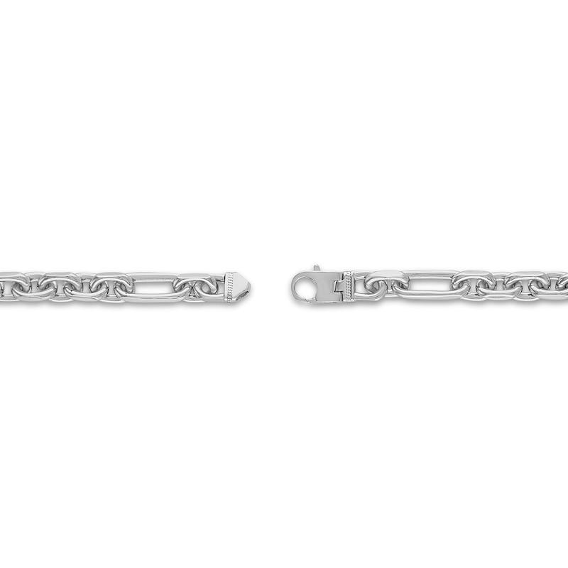 Main Image 2 of 1933 by Esquire Solid Figaro Link Chain Necklace Sterling Silver 22" 9mm