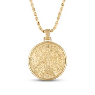 1933 by Esquire Men's Zeus Amulet Necklace 14K Yellow Gold-Plated Sterling Silver 24"