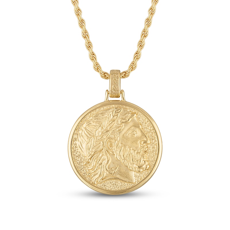 Main Image 1 of 1933 by Esquire Men's Zeus Amulet Necklace 14K Yellow Gold-Plated Sterling Silver 24"