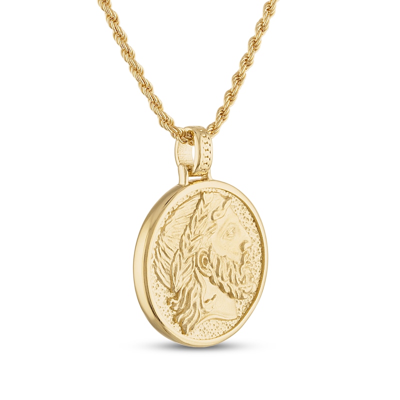 Main Image 2 of 1933 by Esquire Men's Zeus Amulet Necklace 14K Yellow Gold-Plated Sterling Silver 24"