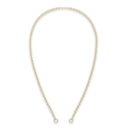 Hollow Rolo Chain Necklace 14K Yellow Gold