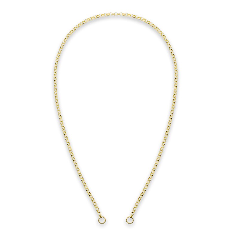 Hollow Rolo Chain Necklace 14K Yellow Gold