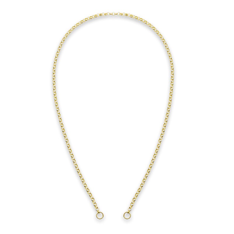 Hollow Rolo Chain Necklace 14K Yellow Gold 20" 3.75mm