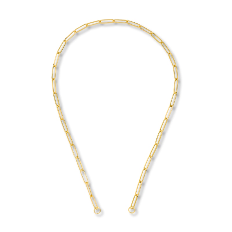 Main Image 1 of Hollow Paperclip Necklace 14K Yellow Gold 20" 5mm