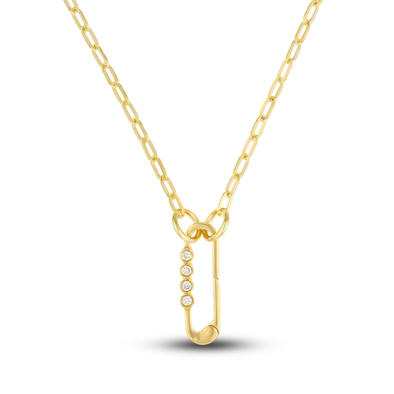 Solid Paperclip Necklace 14K Yellow Gold 20" 2.5mm