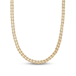 Double Row Hollow Rope Chain 10K Yellow Gold 18"