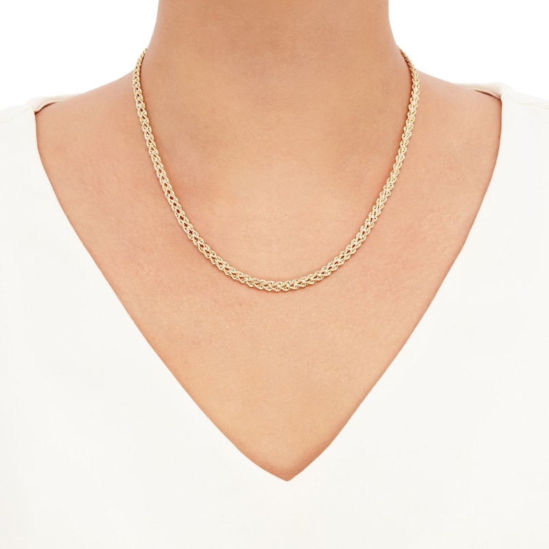 Main Image 2 of Double Row Hollow Rope Chain 10K Yellow Gold 18"