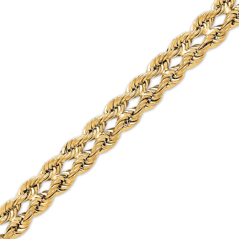 Main Image 3 of Double Row Hollow Rope Chain 10K Yellow Gold 18"