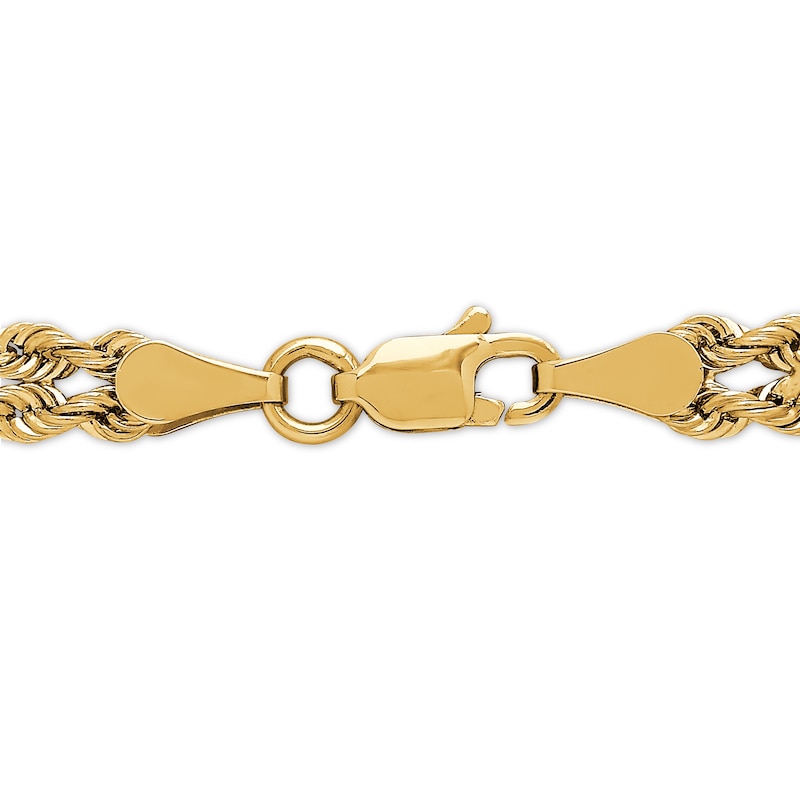 Main Image 4 of Double Row Hollow Rope Chain 10K Yellow Gold 18"