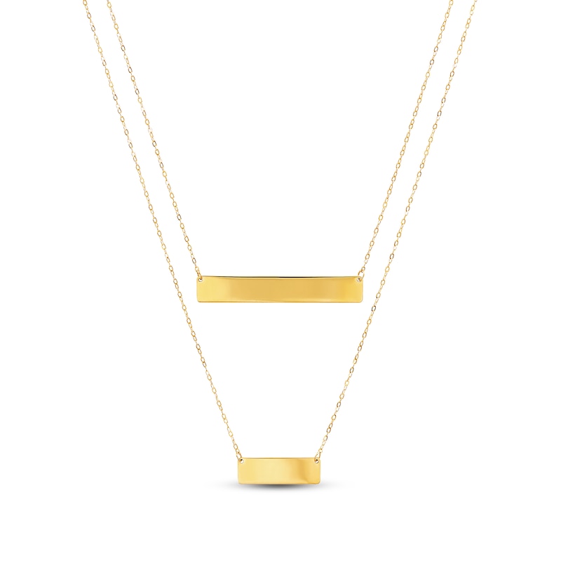 Main Image 1 of Layered Bar Necklace 10K Yellow Gold 17"