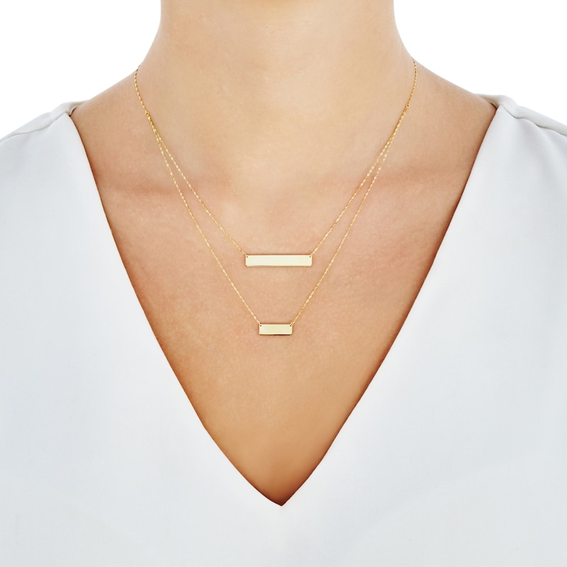 Main Image 2 of Layered Bar Necklace 10K Yellow Gold 17"
