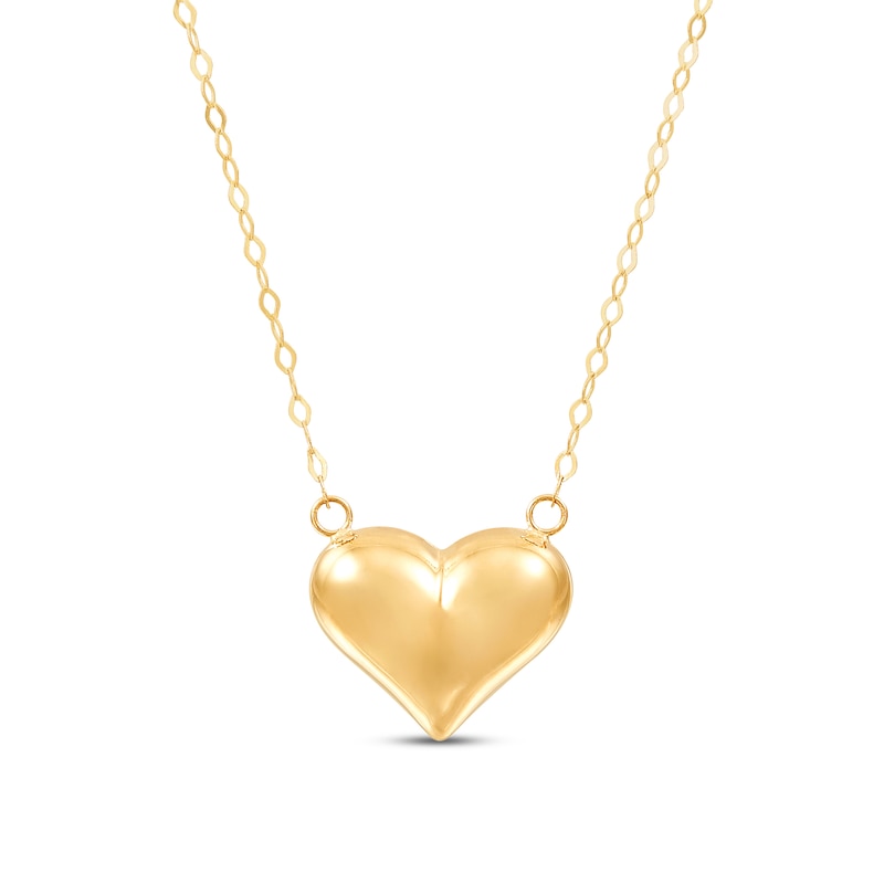Main Image 1 of Heart Necklace 14K Yellow Gold 17"