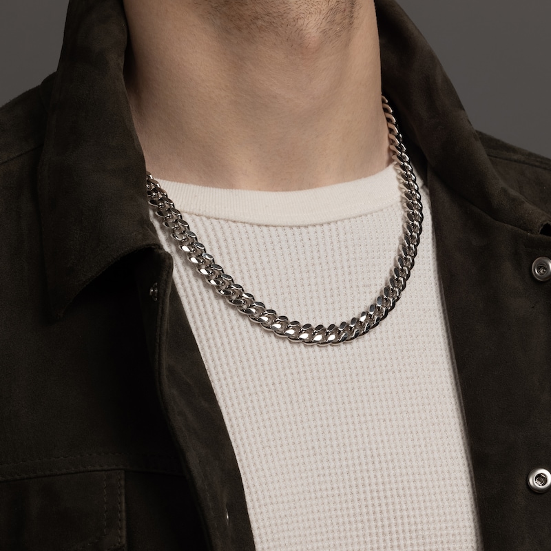 Main Image 3 of 1933 by Esquire Solid Cuban Link Chain Necklace Sterling Silver 22" 10mm