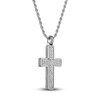Thumbnail Image 2 of 1933 by Esquire  Diamond Cross Necklace 1/3 ct tw Round Sterling Silver 22&quot;